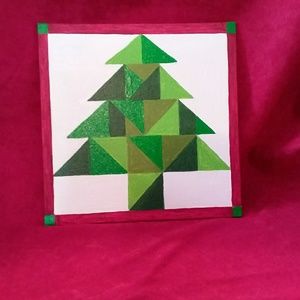 Mini Quilt Block Pattern on 8"x8" Canvas